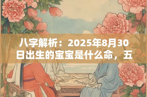 八字解析：2025年8月30日出生的宝宝是什么命，五行缺什么