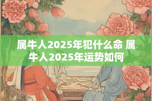 属牛人2025年犯什么命 属牛人2025年运势如何