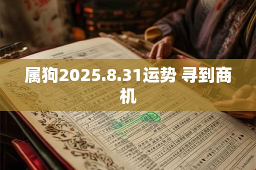 属狗2025.8.31运势 寻到商机