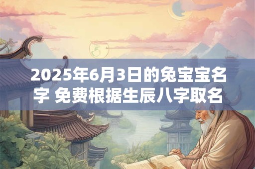 2025年6月3日的兔宝宝名字 免费根据生辰八字取名