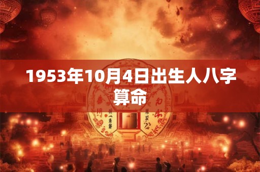 1953年10月4日出生人八字算命