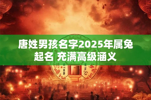 唐姓男孩名字2025年属兔起名 充满高级涵义
