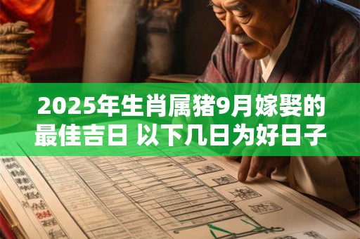 2025年生肖属猪9月嫁娶的最佳吉日 以下几日为好日子