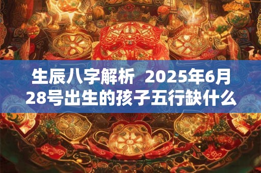 生辰八字解析 2025年6月28号出生的孩子五行缺什么 生辰八字解析 2025年6月28号出生的孩子五行缺什么