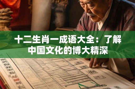 十二生肖一成语大全：了解中国文化的博大精深
