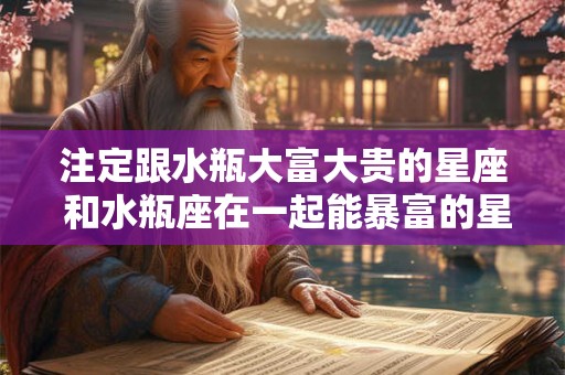 注定跟水瓶大富大贵的星座 和水瓶座在一起能暴富的星座 注定跟水瓶大富大贵的星座 和水瓶座在一起能暴富的星座