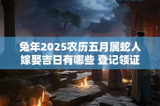 兔年2025农历五月属蛇人嫁娶吉日有哪些 登记领证好日子