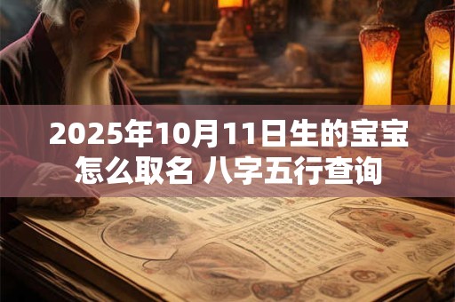 2025年10月11日生的宝宝怎么取名 八字五行查询