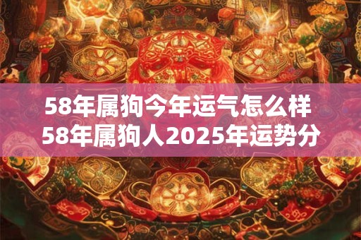 58年属狗今年运气怎么样 58年属狗人2025年运势分析