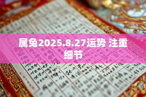 属兔2025.8.27运势 注重细节