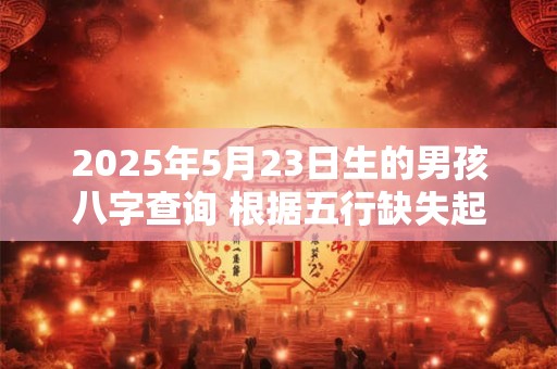 2025年5月23日生的男孩八字查询 根据五行缺失起名字