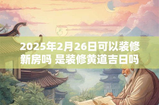 2025年2月26日可以装修新房吗 是装修黄道吉日吗