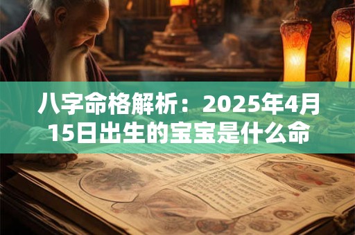 八字命格解析：2025年4月15日出生的宝宝是什么命