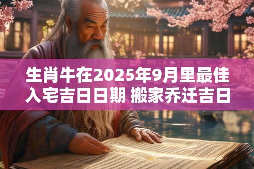 生肖牛在2025年9月里最佳入宅吉日日期 搬家乔迁吉日
