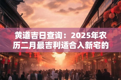 黄道吉日查询：2025年农历二月最吉利适合入新宅的好日子
