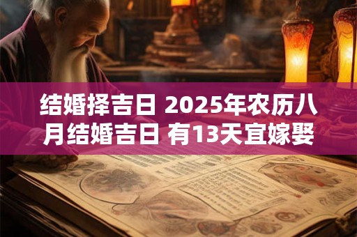 结婚择吉日 2025年农历八月结婚吉日 有13天宜嫁娶