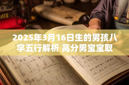 2025年3月16日生的男孩八字五行解析 高分男宝宝取名字