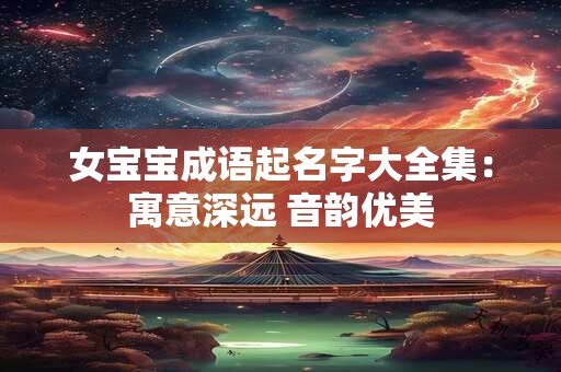女宝宝成语起名字大全集：寓意深远 音韵优美