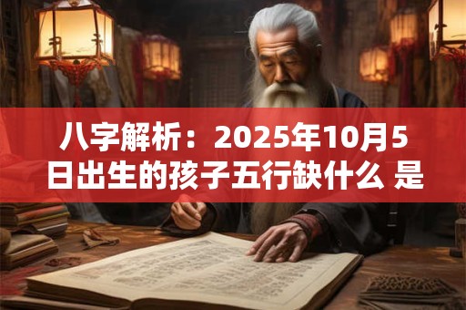八字解析:2025年10月5日出生的孩子五行缺什么 是什么命 八字解析:2025年10月5日出生的孩子五行缺什么 是什么命