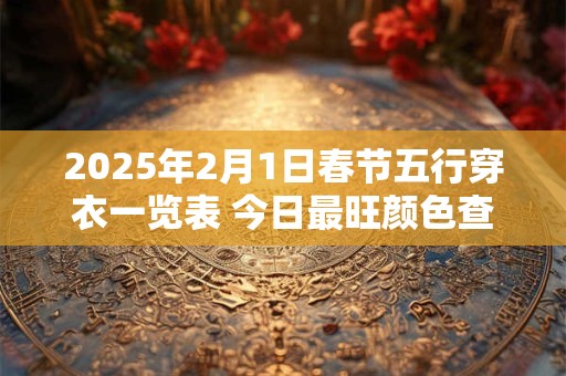 2025年2月1日春节五行穿衣一览表 今日最旺颜色查询