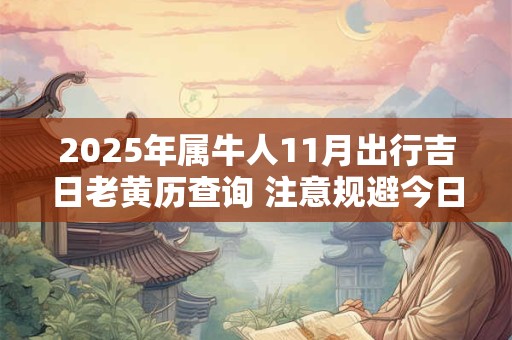 2025年属牛人11月出行吉日老黄历查询 注意规避今日所冲