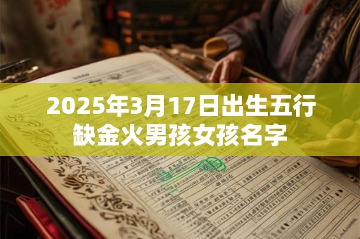 2025年3月17日出生五行缺金火男孩女孩名字