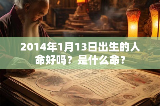 2014年1月13日出生的人命好吗？是什么命？