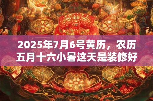 2025年7月6号黄历，农历五月十六小暑这天是装修好日子吗