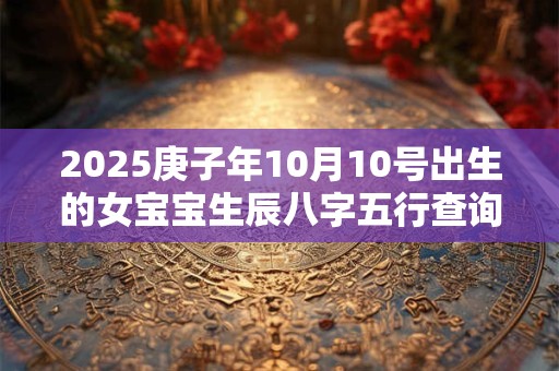 2025庚子年10月10号出生的女宝宝生辰八字五行查询