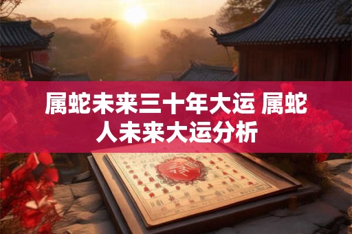 属蛇未来三十年大运 属蛇人未来大运分析