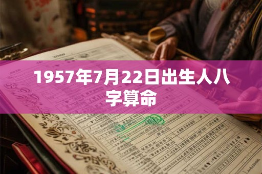 1957年7月22日出生人八字算命 1957年7月22日出生人八字算命