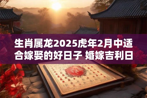 生肖属龙2025虎年2月中适合嫁娶的好日子 婚嫁吉利日子