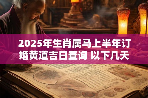 2025年生肖属马上半年订婚黄道吉日查询 以下几天不容错过 2025年生肖属马上半年订婚黄道吉日查询 以下几天不容错过