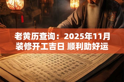 老黄历查询：2025年11月装修开工吉日 顺利助好运