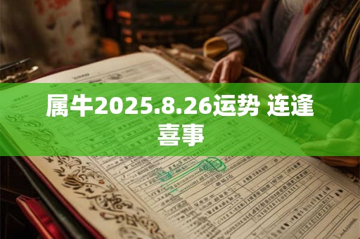 属牛2025.8.26运势 连逢喜事