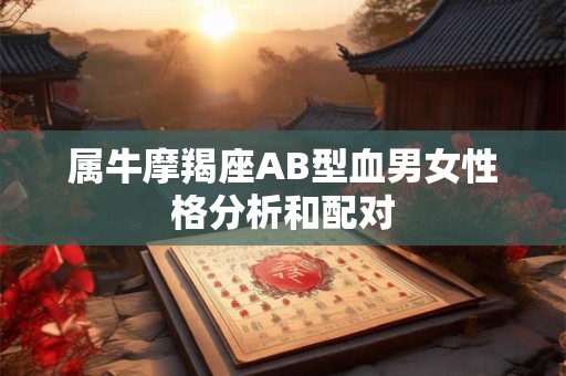 属牛摩羯座AB型血男女性格分析和配对