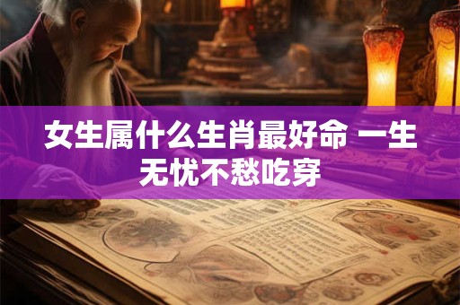 女生属什么生肖最好命 一生无忧不愁吃穿 女生属什么生肖最好命 一生无忧不愁吃穿