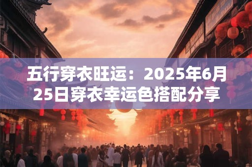 五行穿衣旺运：2025年6月25日穿衣幸运色搭配分享