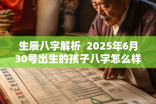生辰八字解析  2025年6月30号出生的孩子八字怎么样