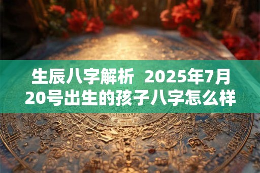 生辰八字解析  2025年7月20号出生的孩子八字怎么样