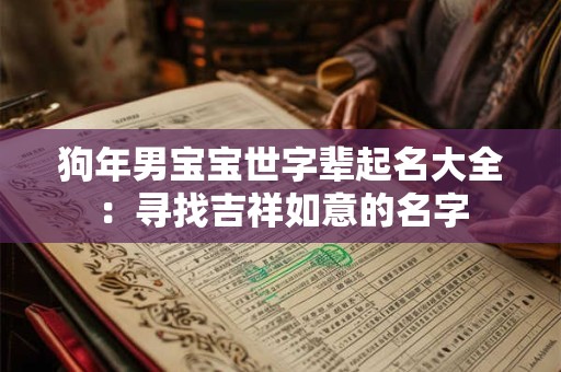 狗年男宝宝世字辈起名大全:寻找吉祥如意的名字 狗年男宝宝世字辈起名大全:寻找吉祥如意的名字