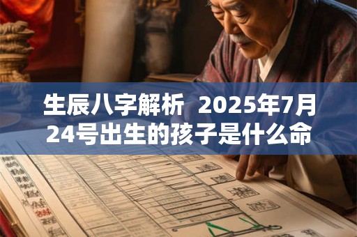 生辰八字解析  2025年7月24号出生的孩子是什么命