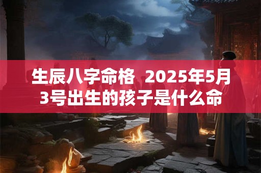 生辰八字命格  2025年5月3号出生的孩子是什么命