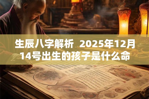 生辰八字解析  2025年12月14号出生的孩子是什么命