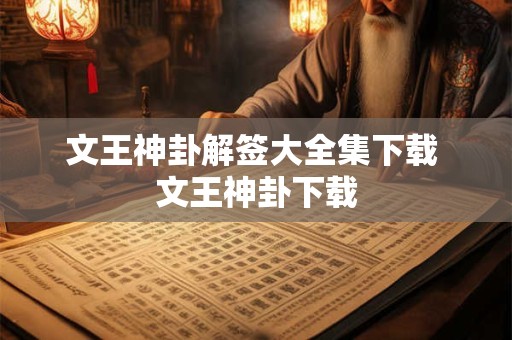 文王神卦解签大全集下载 文王神卦下载