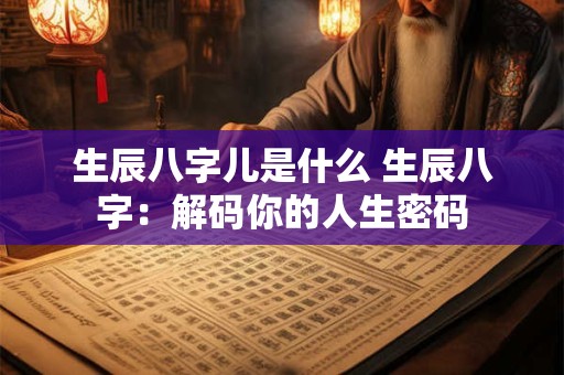 生辰八字儿是什么 生辰八字:解码你的人生密码 生辰八字儿是什么 生辰八字:解码你的人生密码