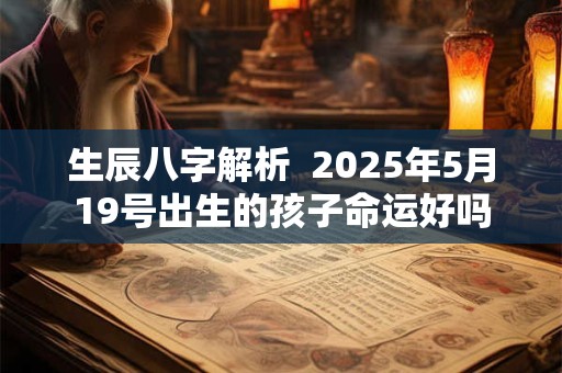 生辰八字解析  2025年5月19号出生的孩子命运好吗