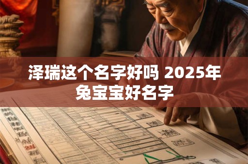 泽瑞这个名字好吗 2025年兔宝宝好名字