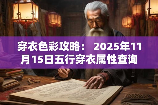 穿衣色彩攻略： 2025年11月15日五行穿衣属性查询