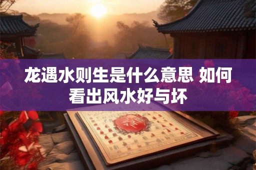 龙遇水则生是什么意思 如何看出风水好与坏